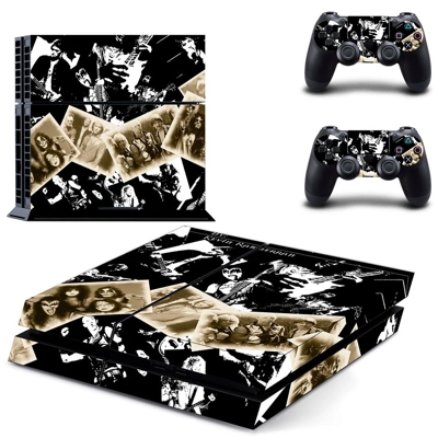 HD classic rock skin sticker for playstation 4 console and two controllers
