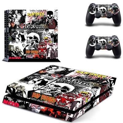 Rock and Roll skin sticker for playstation 4 console and two controllers