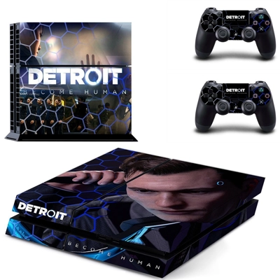 Detroit become human skin sticker for playstation 4 console and two controllers