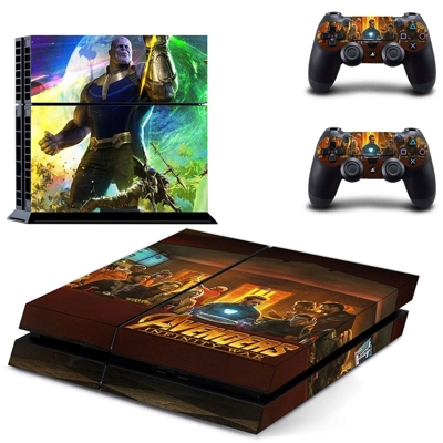 Avengers infinity war skin sticker for playstation 4 console and two controllers