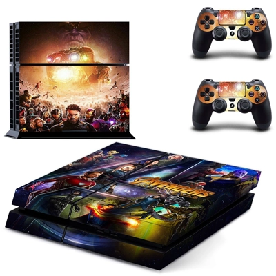 Avengers infinity war skin sticker for playstation 4 console and two controllers
