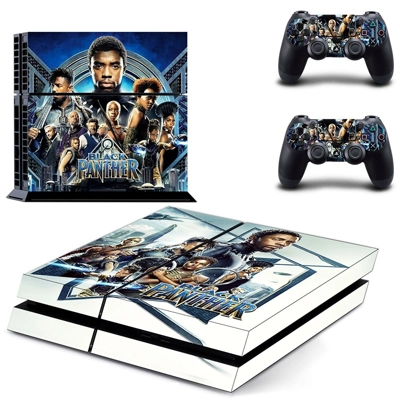 Black Panther skin sticker for playstation 4 console and two controllers