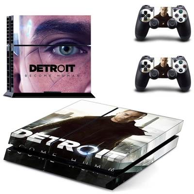 Detroit become human skin sticker for playstation 4 console and two controllers
