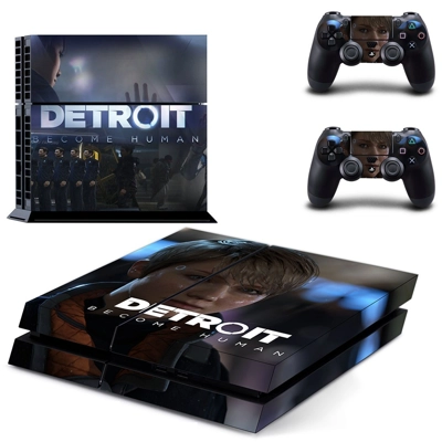 Detroit become human skin sticker for playstation 4 console and two controllers