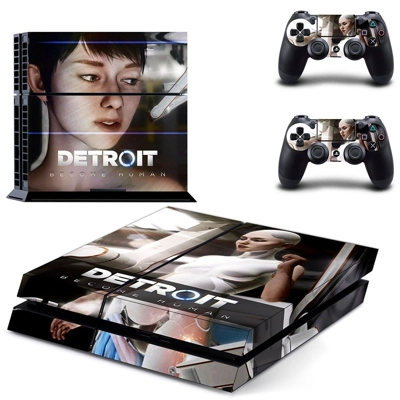 Detroit become human skin sticker for playstation 4 console and two controllers