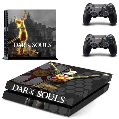 Dark Souls skin sticker for playstation 4 console and two .. Dark Souls skin sticker for playstation 4 console and two ..