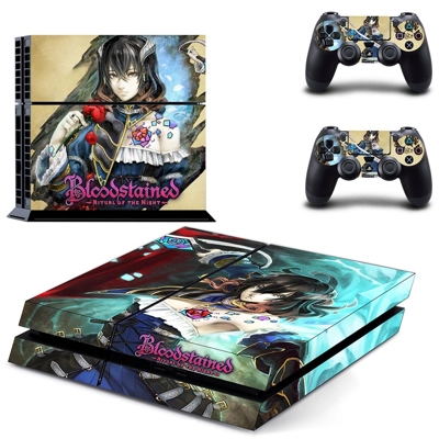 Bloodstained Ritual of the Night skin sticker for playstation 4 console and two controllers