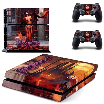 Bloodstained Ritual of the Night skin sticker for playstation 4 console and two controllers