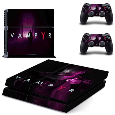 Vampyr skin sticker for playstation 4 console and two cont.. Vampyr skin sticker for playstation 4 console and two cont..