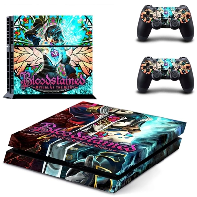 Bloodstained Ritual of the Night skin sticker for playstation 4 console and two controllers