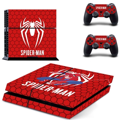 Spider Man skin sticker for playstation 4 console and two controllers