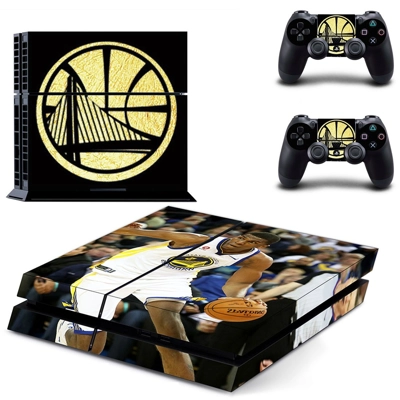 Golden state warriors skin sticker for playstation 4 console and two controllers