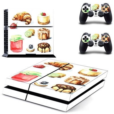 Fast food skin sticker for playstation 4 console and two c..