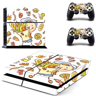 Fast food skin sticker for playstation 4 console and two c..