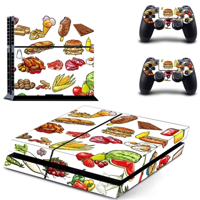 Fast food skin sticker for playstation 4 console and two c.. Fast food skin sticker for playstation 4 console and two c..