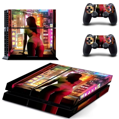 Sexy Lady skin sticker for playstation 4 console and two controllers