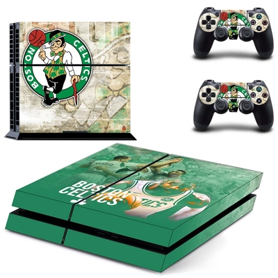 Boston Celtics skin sticker for playstation 4 console and two controllers