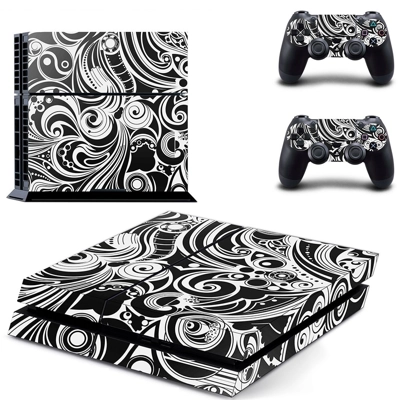 Floral Wallpaper skin sticker for playstation 4 console and two controllers