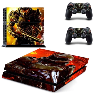 Doom 4 skin sticker for playstation 4 console and two cont..