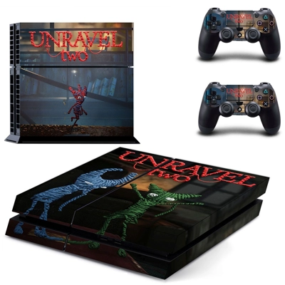 Unravel Two skin sticker for playstation 4 console and two controllers