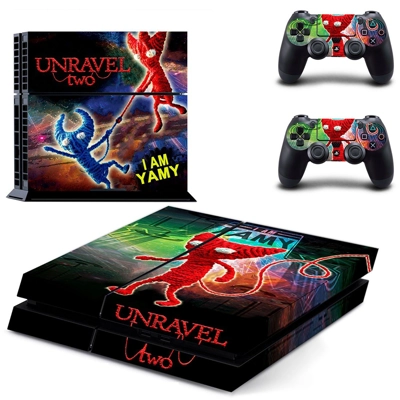 Unravel Two skin sticker for playstation 4 console and two.. Unravel Two skin sticker for playstation 4 console and two..