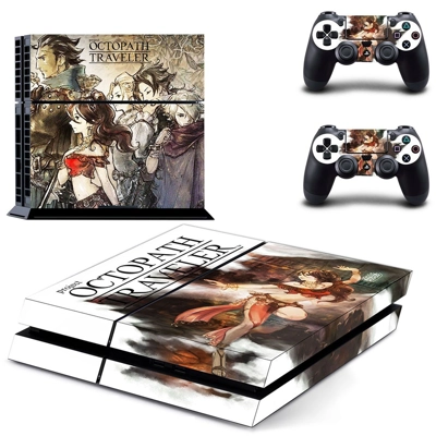 Octopath Traveler skin sticker for playstation 4 console and two controllers