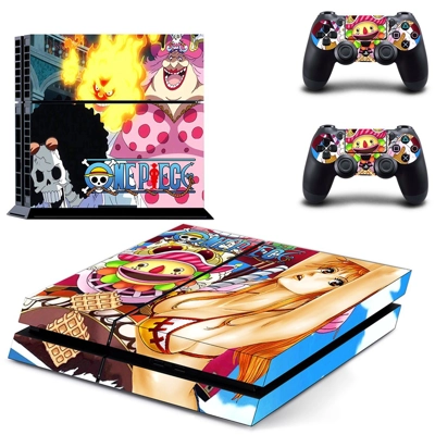 Onepiece skin sticker for playstation 4 console and two co..