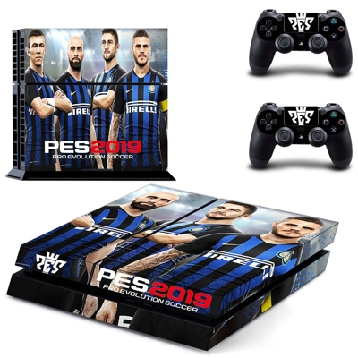PES 2019 skin sticker for playstation 4 console and two controllers