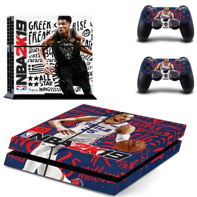NBA 2K19 skin sticker for playstation 4 console and two controllers