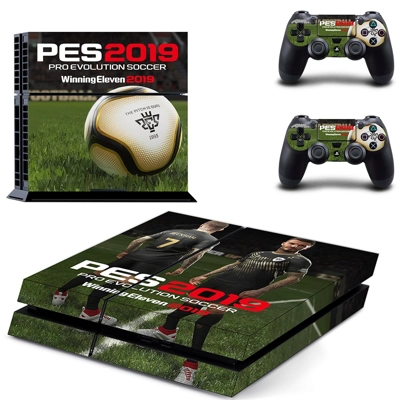 PES 2019 skin sticker for playstation 4 console and two controllers