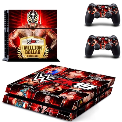 WWE 2K19 skin sticker for playstation 4 console and two co.. WWE 2K19 skin sticker for playstation 4 console and two co..