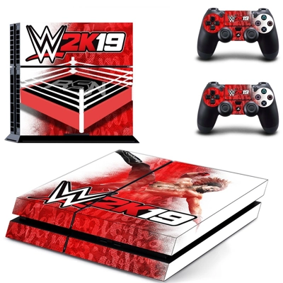 WWE 2K19 skin sticker for playstation 4 console and two controllers