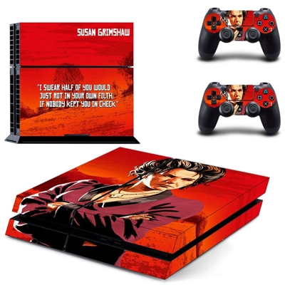 Red Dead Redemption 2 skin sticker for playstation 4 conso..