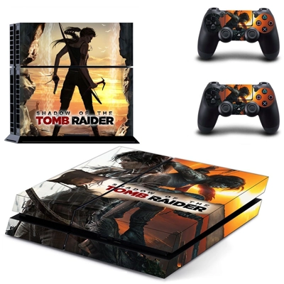 Shadow of the tomb raider skin sticker for playstation 4 console and two controllers
