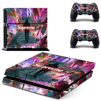 Supreme skin sticker for playstation 4 console and two con..