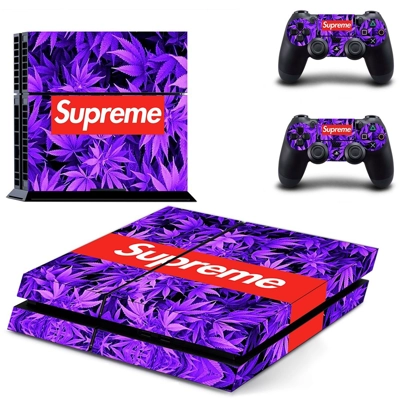 Supreme skin sticker for playstation 4 console and two controllers