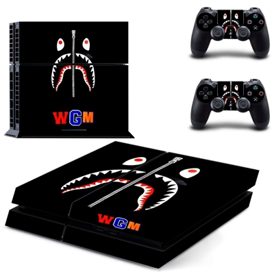 Bape Shark skin sticker for playstation 4 console and two .. Bape Shark skin sticker for playstation 4 console and two ..