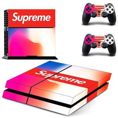 Supreme skin sticker for playstation 4 console and two controllers