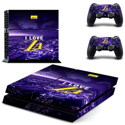 Los Angeles Lakers skin sticker for playstation 4 console and two controllers