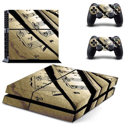 Music sheet skin sticker for playstation 4 console and two controllers