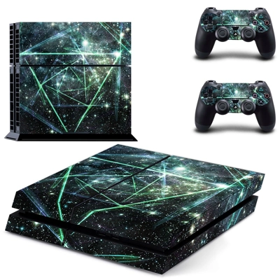 Galaxy stars skin sticker for playstation 4 console and two controllers
