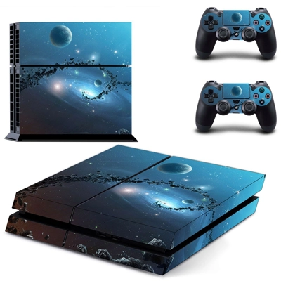 Galaxy Planet skin sticker for playstation 4 console and two controllers