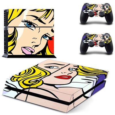 Roy Lichtenstein skin sticker for playstation 4 console and two controllers