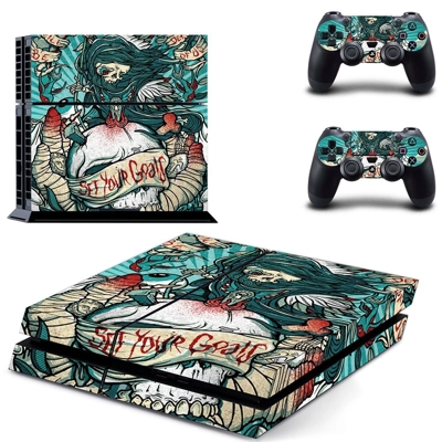 Set Your Goals skin sticker for playstation 4 console and two controllers