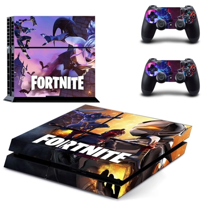 Fortnite skin sticker for playstation 4 console and two controllers