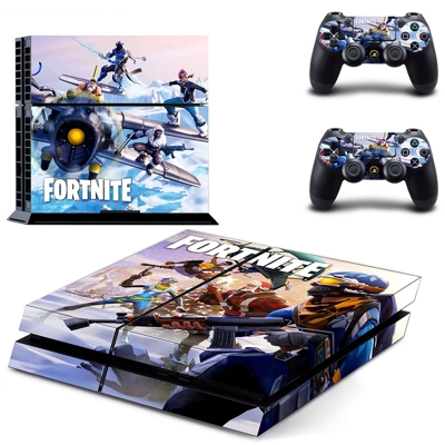 Fortnite skin sticker for playstation 4 console and two controllers