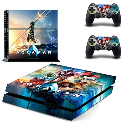 AquaMan skin sticker for playstation 4 console and two con.. AquaMan skin sticker for playstation 4 console and two con..