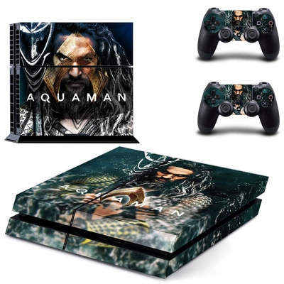 AquaMan skin sticker for playstation 4 console and two con.. AquaMan skin sticker for playstation 4 console and two con..