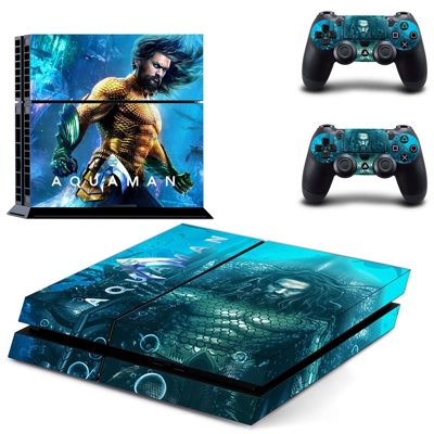 AquaMan skin sticker for playstation 4 console and two con.. AquaMan skin sticker for playstation 4 console and two con..