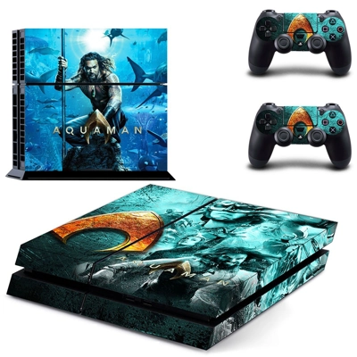 AquaMan skin sticker for playstation 4 console and two con.. AquaMan skin sticker for playstation 4 console and two con..